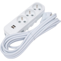 Удлинитель ELBI Myra 3 гнезда, с защитными шторками, USB, UPS, 5м, 3x1 527-010205-316