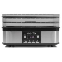Сушилка для овощей и фруктов MARTA MT-FD1887D 10 поддонов: 5+3 для ягод+2 для пастилы, черный жемчуг 37686