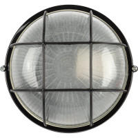 Светильник ЭРА НБП 0360002 Акватермо алюминий/стекло решетка IP54 E27 max 60Вт D176 круг черный Б0063862