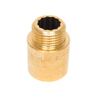 Удлинитель Uni-Fitt НВ 25 мм х 1/2, латунный 657G2025