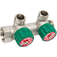 Коллектор Uni-Fitt НВ 3/4", 2х1/2", Н 50 мм с выходами под 90 град, под плоскую прокладку 411N3220