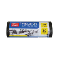 Мешки для мусора (30 л; 48х55 см; 6 мкм; 30 шт; ПНД;  черные; в рулоне) OfficeClean 228589/А