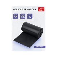 Мешки для мусора (30 л; 48х55 см; 6 мкм; 30 шт; ПНД;  черные; в рулоне) OfficeClean 228589/А