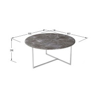 Журнальный стол Мебелик Маджоре серый мрамор/хром 6355