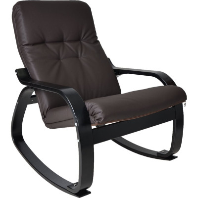 Кресло-качалка Мебелик Сайма экокожа шоколад, каркас венге структура- 2 упак 6469