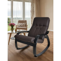 Кресло-качалка Мебелик Сайма экокожа шоколад, каркас венге структура- 2 упак 6469