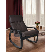 Кресло-качалка Мебелик Сайма экокожа шоколад, каркас венге структура- 2 упак 6469