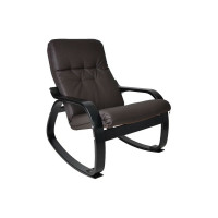 Кресло-качалка Мебелик Сайма экокожа шоколад, каркас венге структура- 2 упак 6469