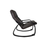 Кресло-качалка Мебелик Сайма экокожа шоколад, каркас венге структура- 2 упак 6469