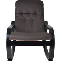 Кресло-качалка Мебелик Сайма экокожа шоколад, каркас венге структура- 2 упак 6469