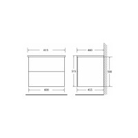 Подвесная база под раковину BelBagno ETNA-600-2C-SO-RN-P Rovere Nature
