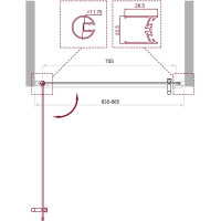 Душевая дверь BelBagno UNO-B-1-85-C-Cr