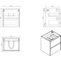 Подвесная база под раковину BelBagno PIETRA Stone MINI-500-2C-SO-PT