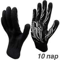 Рабочие перчатки Master-Pro® ТАТУ БЛЭК, 10 пар, 10 класс вязки 3910-TAB-10