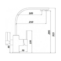 Смеситель для кухни WISENT с подводкой питьевой воды, сатин W4371-3