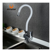 Смеситель для кухни MYNAH белый, с гибким изливом, керамический картридж M5849L