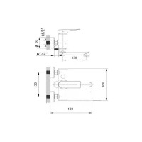 Смеситель для ванной и душа WISENT с коротким изливом WP30202