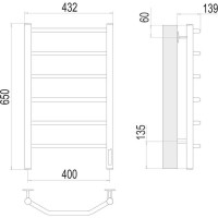 Полотенцесушитель Terminus Виктория quick touch П6 400x650 4670078531186