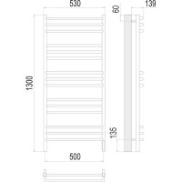 Полотенцесушитель Terminus Соренто sensor quick touch П15 500x1300 4670078531483