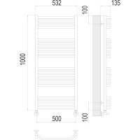 Полотенцесушитель водяной Terminus & Виктория П20 500x1000 4670078529541