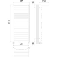 Полотенцесушитель водяной Terminus & Енисей с полкой П15 500x1200 4670078529589