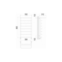 Полотенцесушитель водяной Полка П8 500x800 Terminus 4670078530295