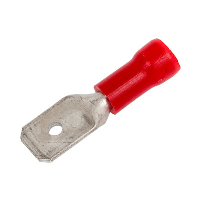 Плоский изолированный наконечник с манжетой папа KLR RFE-1638 6,35x0,8 Красный НУ=100шт 6701638