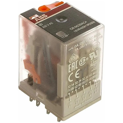 Промежуточное реле ABB, CR-M230AC4, 6А, 220В, 4ПК, CR-M, без индикации, без розетки, 1SVR405613R3000
