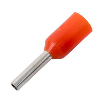 Штыревой втулочный изолированный наконечник KLR KTE 0.5-6 0.5мм2/L=6мм/Оранжевый 1005600