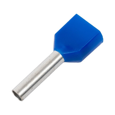 Штыревой втулочный изолированный наконечник KLR KTE 2x2.5-12 2x2,5мм2, L=12ми, синий 225012