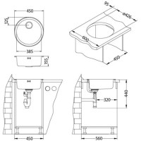 Мойка ALVEUS FORM 10 NAT-90 FI 450 1X в комплекте с сифоном 1102384 1084837