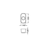 Мойка ALVEUS VARIANT 110 SAT 148х300х120 мм, в комплекте с сифоном 1102384 1079965