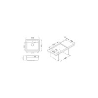 Мойка ALVEUS GRANITAL ATROx 30 TERRA - G22 590x500 1x в комплекте с сифоном 1132823 1131993