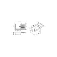 Мойка ALVEUS GRANITAL CADIT 40 CONCRETE-G81 860х500 1X в комплекте с сифоном 1132823 1132030