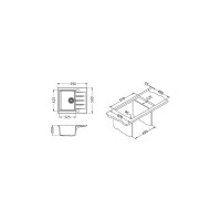 Мойка ALVEUS GRANITAL CADIT 10 ARCTIC-G11 590х500 1X в комплекте с сифоном 1132823 1132017