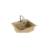 Мойка ALVEUS GRANITAL ATROx 30 BEIGE - G55 590x500 1x в комплекте с сифоном 1132823 1131994