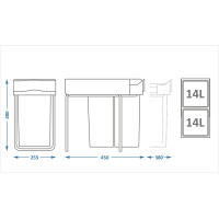 Системы сортировки мусора ALVEUS ALBIO 20 2X14 L 1090335
