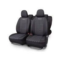 Авточехлы AUTOPROFI VERONA 15 предметов, чёрный/белый VER-1505 BK/WH