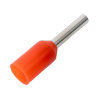 Штыревой втулочный изолированный наконечник KLR KTE 0.5-6 0.5мм2/L=6мм/Оранжевый 1005600