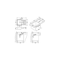 Мойка ALVEUS LINE 70 NAT-90 790х500 мм, 1+1/2, в комплекте с сифоном 1130555 1065684