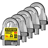 Зажим троса STAYER DIN 741, 24 мм, 5 шт. 30535-24