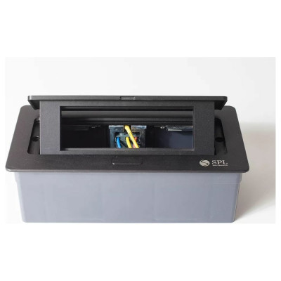 Люк на 3 поста SPL 45x45, металл, черный с пластиковой коробкой, IP40 300013