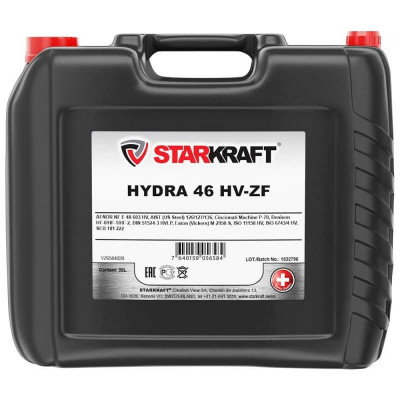 Беззольное гидравлическое масло STARKRAFT hydra 46 hv-zf (hvlp) VZ6584020