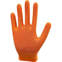 Рабочие перчатки МИКРОТАЧ оранжевые нейлоновые размер S 10 пар Master-Pro® 2513-NPVC-OR-S-10