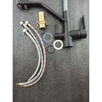 Смеситель для кухни Rainsberg с силиконовым гибким изливом, черный R603CK-5