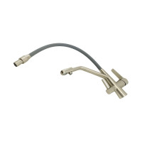 Смеситель для кухни Rainsberg сатин, с силиконовым гибким серым изливом R603CL-5