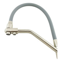 Смеситель для кухни Rainsberg сатин, с силиконовым гибким серым изливом R603CL-5