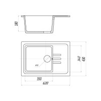 Кухонная мойка из искусственного гранита WISENT Грей MW620-29/WGER013