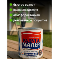 Краска быстросохнущая, атмосферостойкая Радугамалер ПФ-115 ГОСТ салатная 0,9 кг 4650001273345