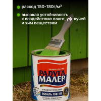 Краска быстросохнущая, атмосферостойкая Радугамалер ПФ-115 ГОСТ салатная 0,9 кг 4650001273345